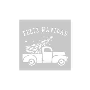 Stencil Camion Navide&ntilde;o 30 x 30 cm Navidad