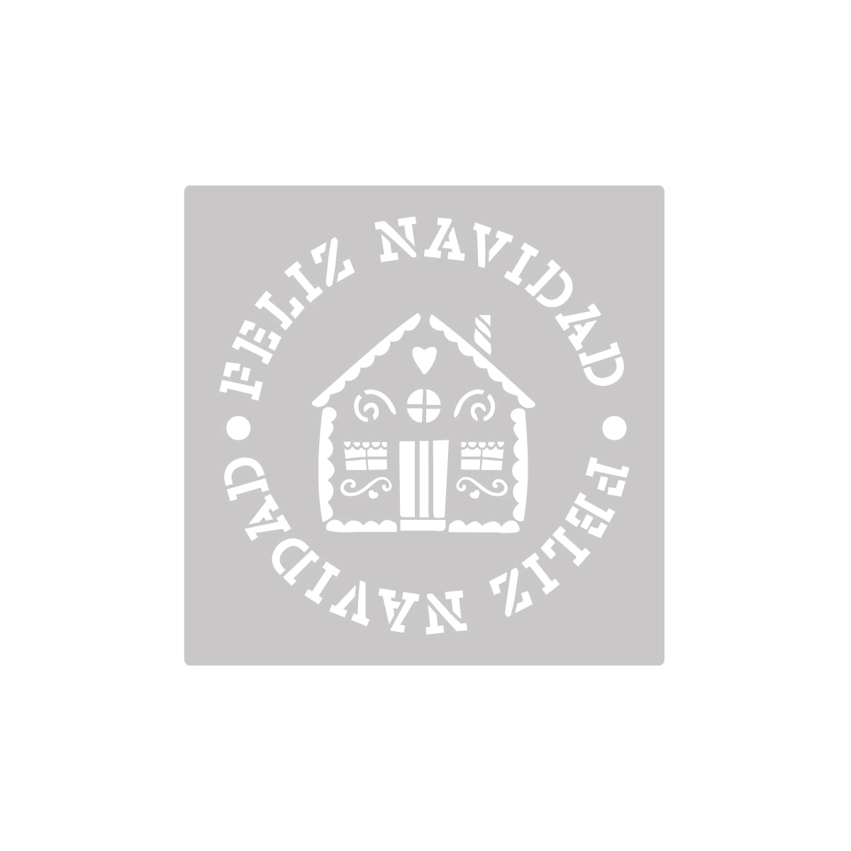 Stencil Casita de Jengibre 30 x 30 cm Navidad