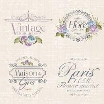 Lamina Decoupage Vintage Sellos Vintage (437) 32 x 32 cm