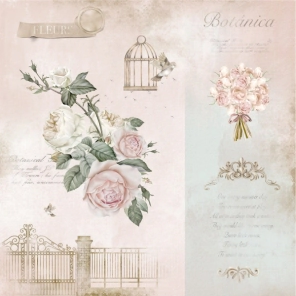 Lamina Decoupage Vintage  Bouquet (431) 32 x 32 cm