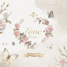 Lamina Decoupage Vintage Love Roses (432) 32 x 32 cm