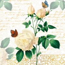 Servilleta Decoupage Rosa y encaje