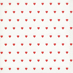 Servilleta Decoupage Peque&ntilde;os corazones rojos Paq x 16