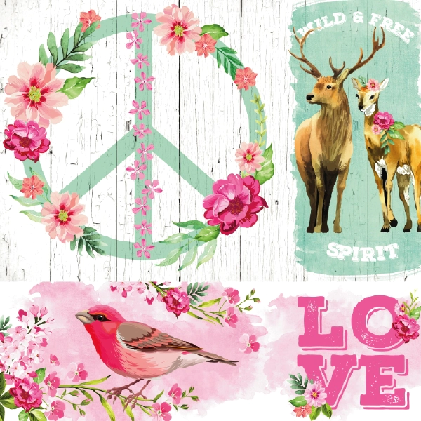 Lamina Decoupage Boho (1602) 32 x 32 cm