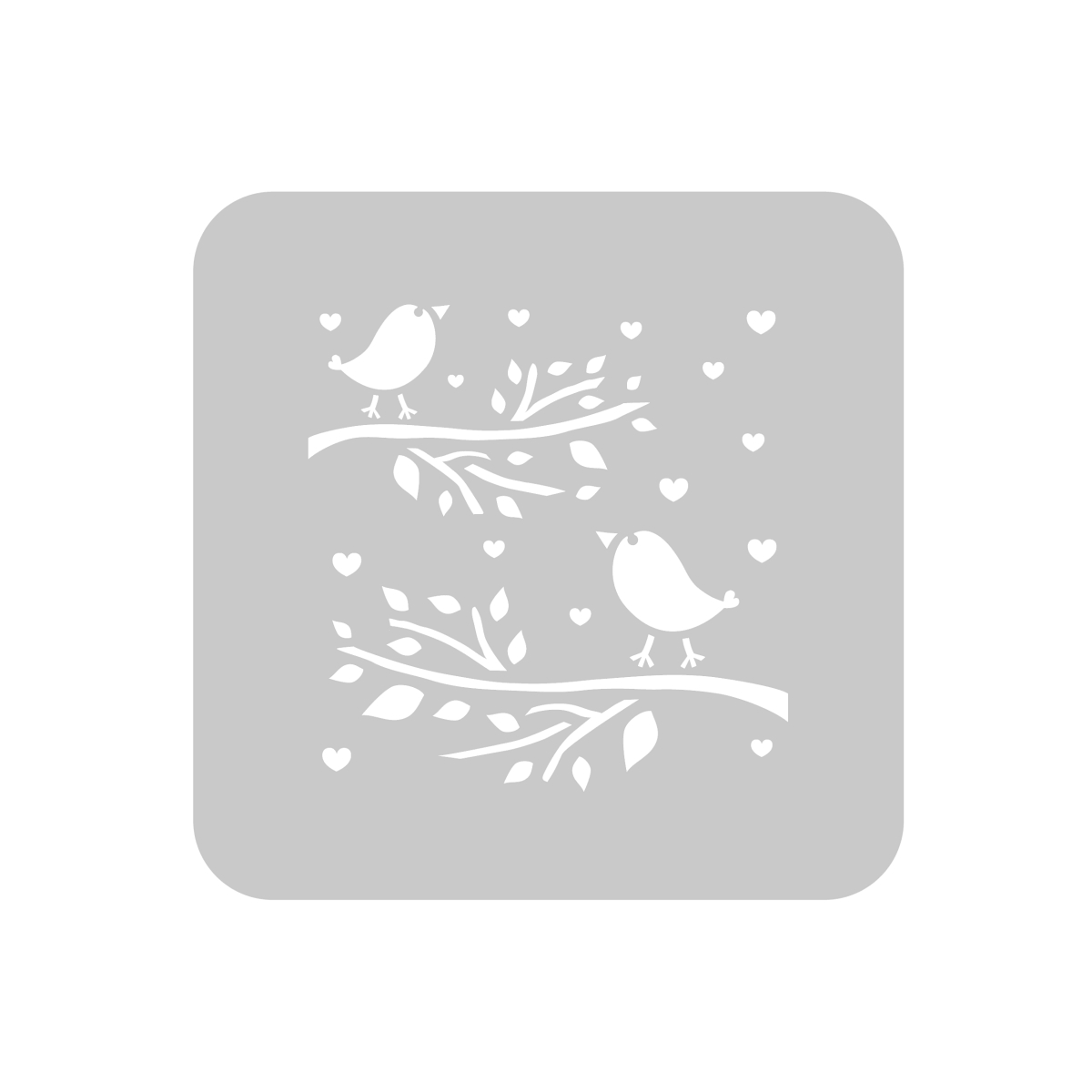 Stencil Pajaritos en Rama 15 x 15 cm