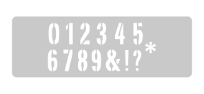 Stencil Numeros y Simbolos 13.5 x 30 cm