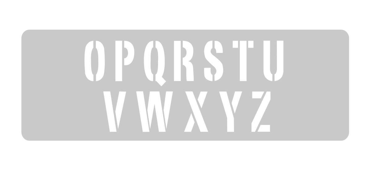 Stencil Letras O-Z 13.5 x 30 cm