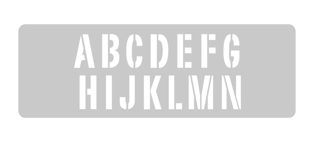 Stencil Letras A-N 13.5 x 30 cm