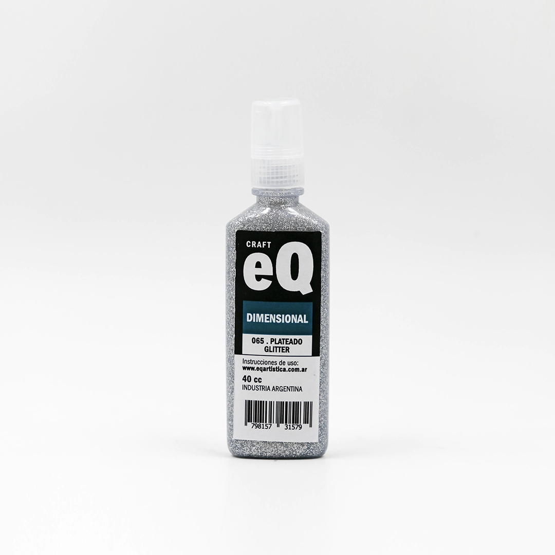 Dimensional Glitter Plateado (65) x 40 cc