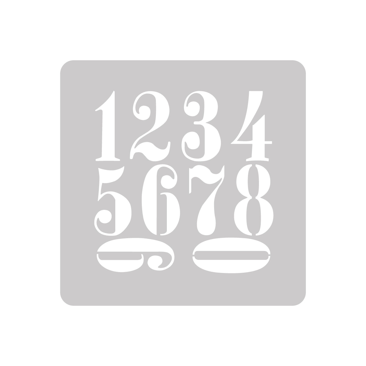 Stencil Numeros Grandes 15 x 15 cm